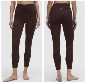 Lululemon Size 6 Align High Rise Pants Leggings Brown Gingham Women’s
